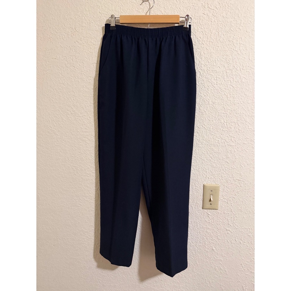 Briggs New York Petite Navy Blue Elastic Waist Pull‎ On Trousers Pants Size 10P